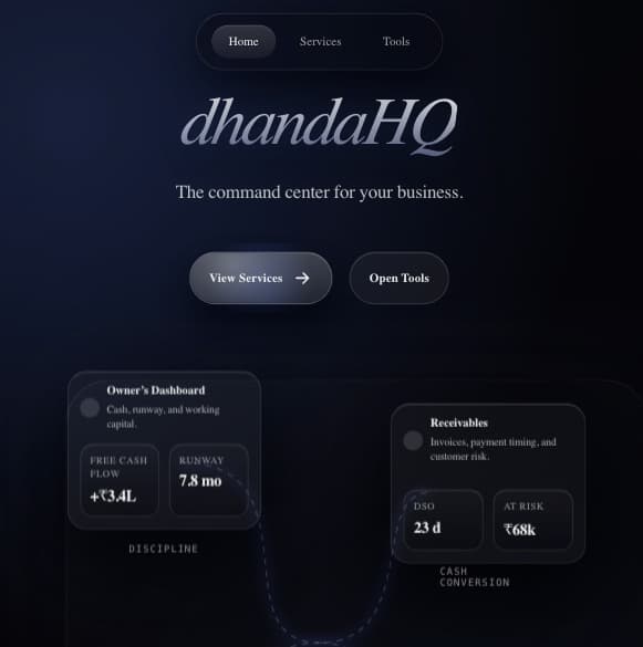 Dhanda HQ website preview
